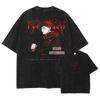 2026 summer Jujutsu Kaisen Gojo Satoru Washed T-shirt Anime Harajuku Streetwear Oversized Tee Y2K Retro Otaku Tops