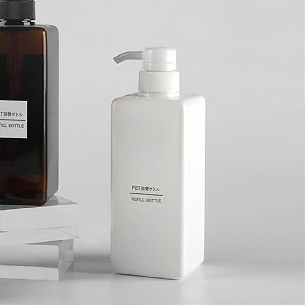 Square Dispenser Refill Container 650ml/White Pump Container