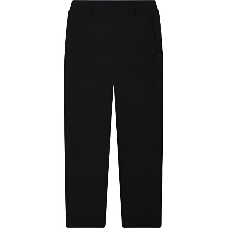 Fila White Series Comfortable Solid Color Mid Waist Straight Leg Casual Pants Men Bottoms Black F11M443802F-BK