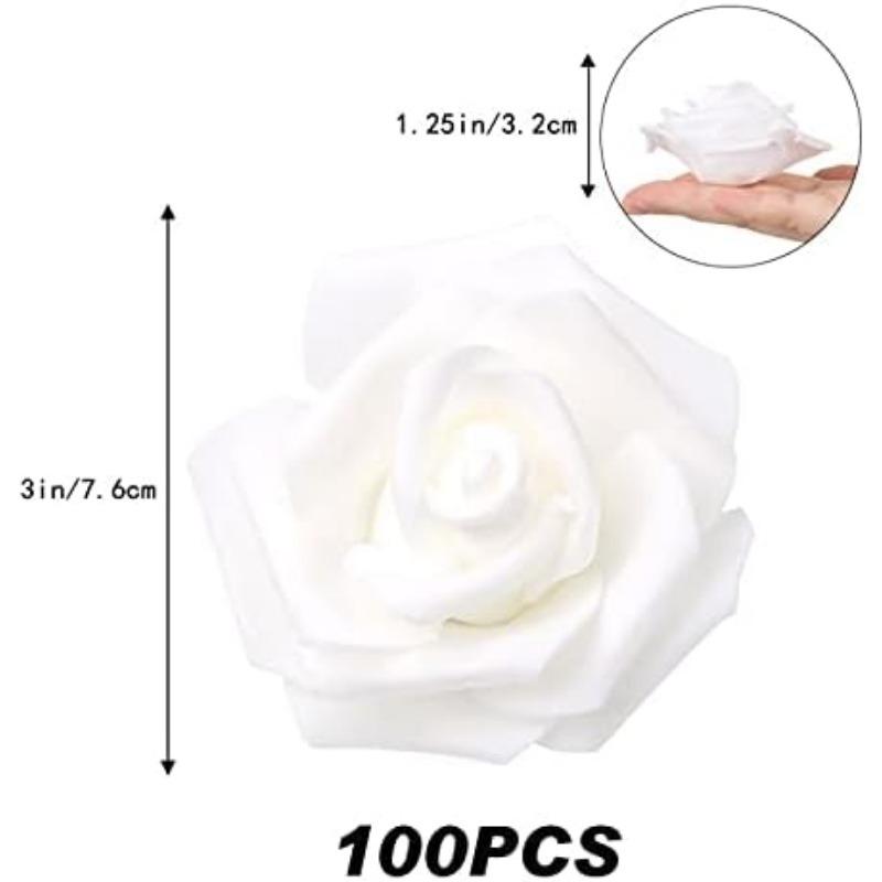 12/20Pcs 7cm Christmas Snow White foam Flower Xmas Tree Rose For Home Decoration Wedding Decor Navidad New Year Party DIY Gift