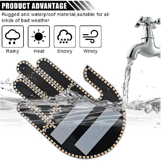 LED Hand Gesture Light For Car, 3 In1 Car Sign Finger Light With Remote Control, Funny Back Window Sign Light Accessories For Cars Trucks, Car
