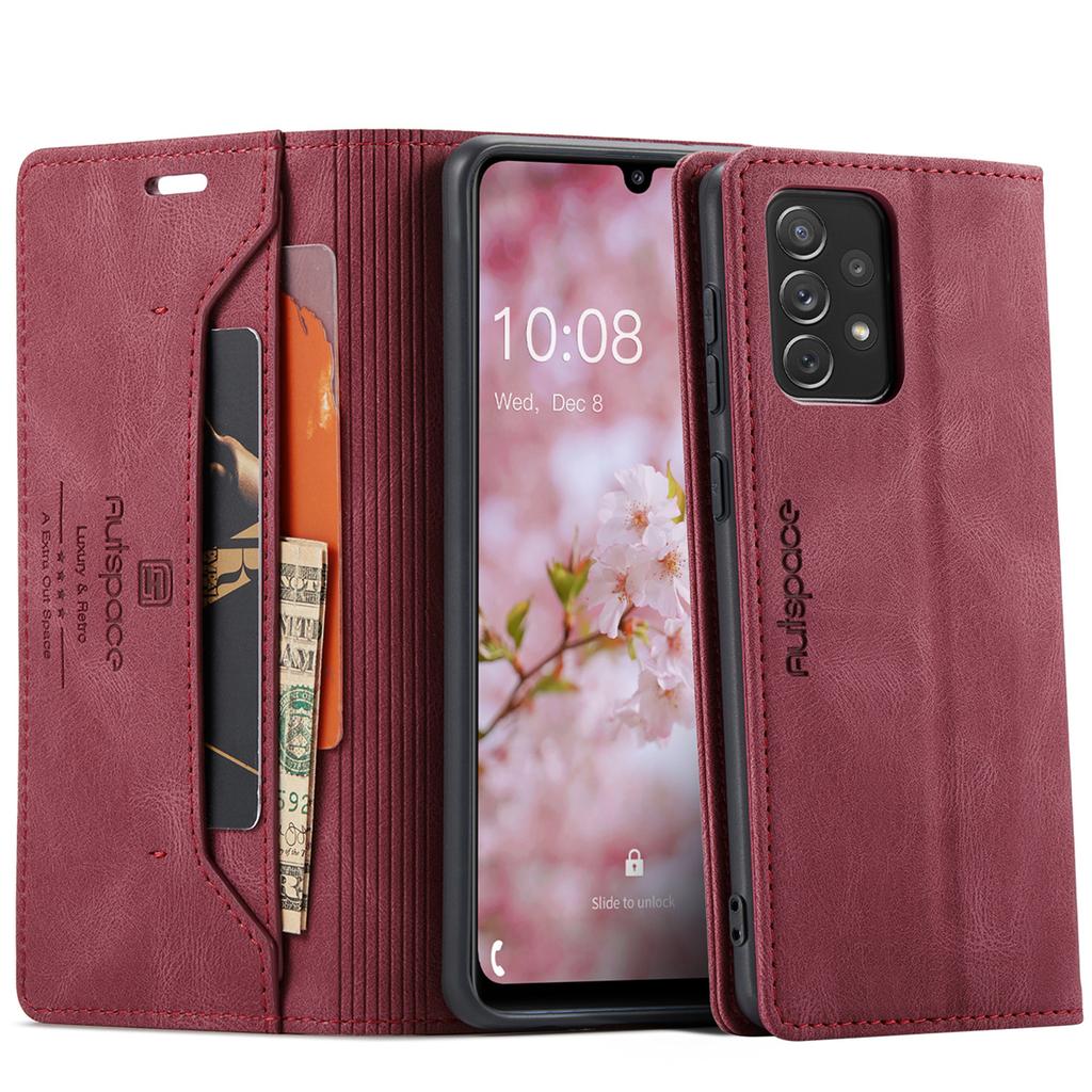 Premium Vintage Leather Wallet Case for Samsung Galaxy A33 5G - RFID Protection Flip Cover with Card Slots, Shockproof Retro Style (4 Colors)