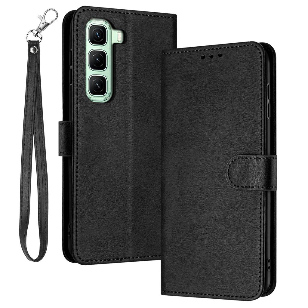 For Infinix Hot 50 Pro+ 4G Case Flip Stand PU Leather Wallet Phone Cover Calf Texture