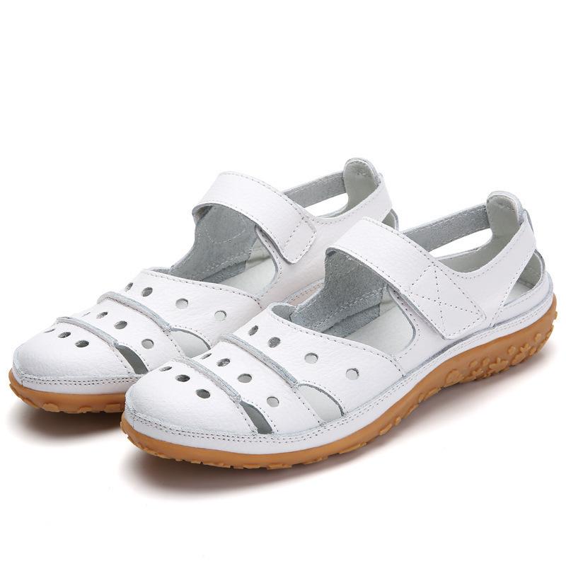 

2021 summer new women s sandals large size hollow hole shoes soft sole women s shoes mother shoes women s single shoes 35