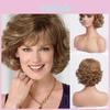Parrucca Sintetica Premium da Donna Anziana Parrucca Corta Grigia per Donna Capelli Ricci con Frangia Naturale Morbida Cosplay Costume da Mamma Anziana