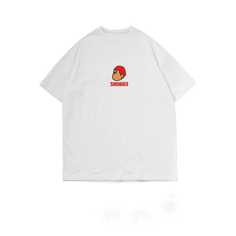 

Летняя новая футболка с коротким рукавом для мужчин, в стиле ретро, с вышивкой «Танец льва», свободного кроя, больших размеров, студенческая, с рукавом до локтя, в повседневном стиле, с вышивкой 3XL белый