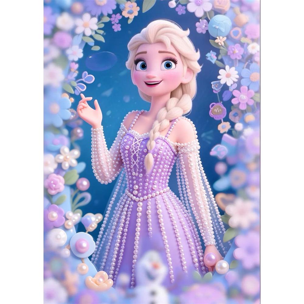 

Disney Pearl Painting Queen Elsa DIY Pearl Art Painting Pearl Gem Painting Pictures Crafts Special Shape Home Wall Decoration 30x40