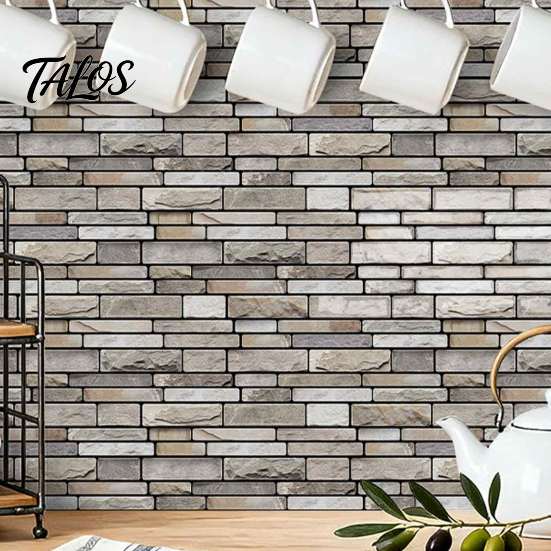 Heat Resistant Stove Wall Cover Peel And Stick Backsplash, 3D Brick Panels, Self Adhesive Oil Proof Protection Tile, Faux Stone Wallpaper, on