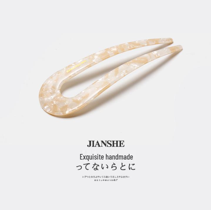 

Заколка для волос в китайском стиле в форме буквы U для женщин - Элегантный аксессуар для укладки и фиксации пучка