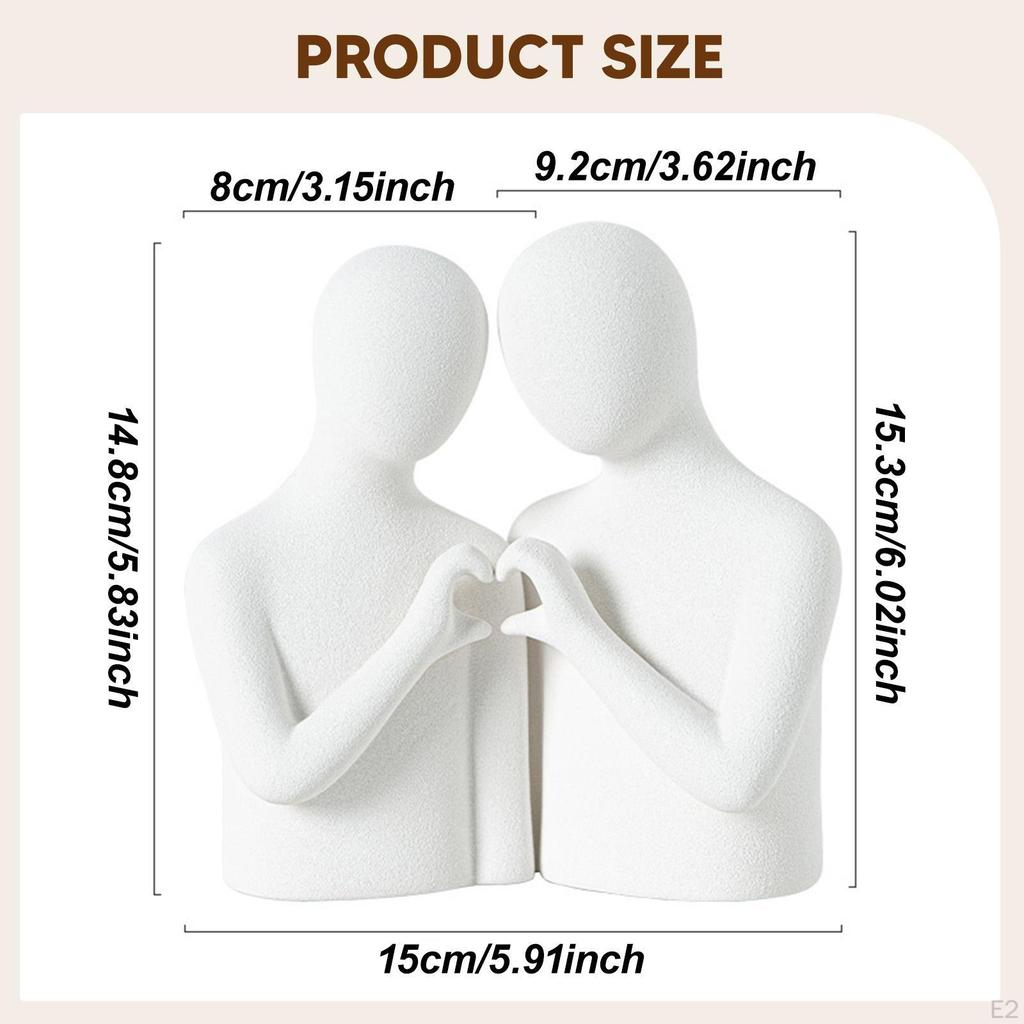 Abstract Couple Statue Desktop Ornament Art Porcelain Table Centerpiece Heart Gesture Figurine Lover