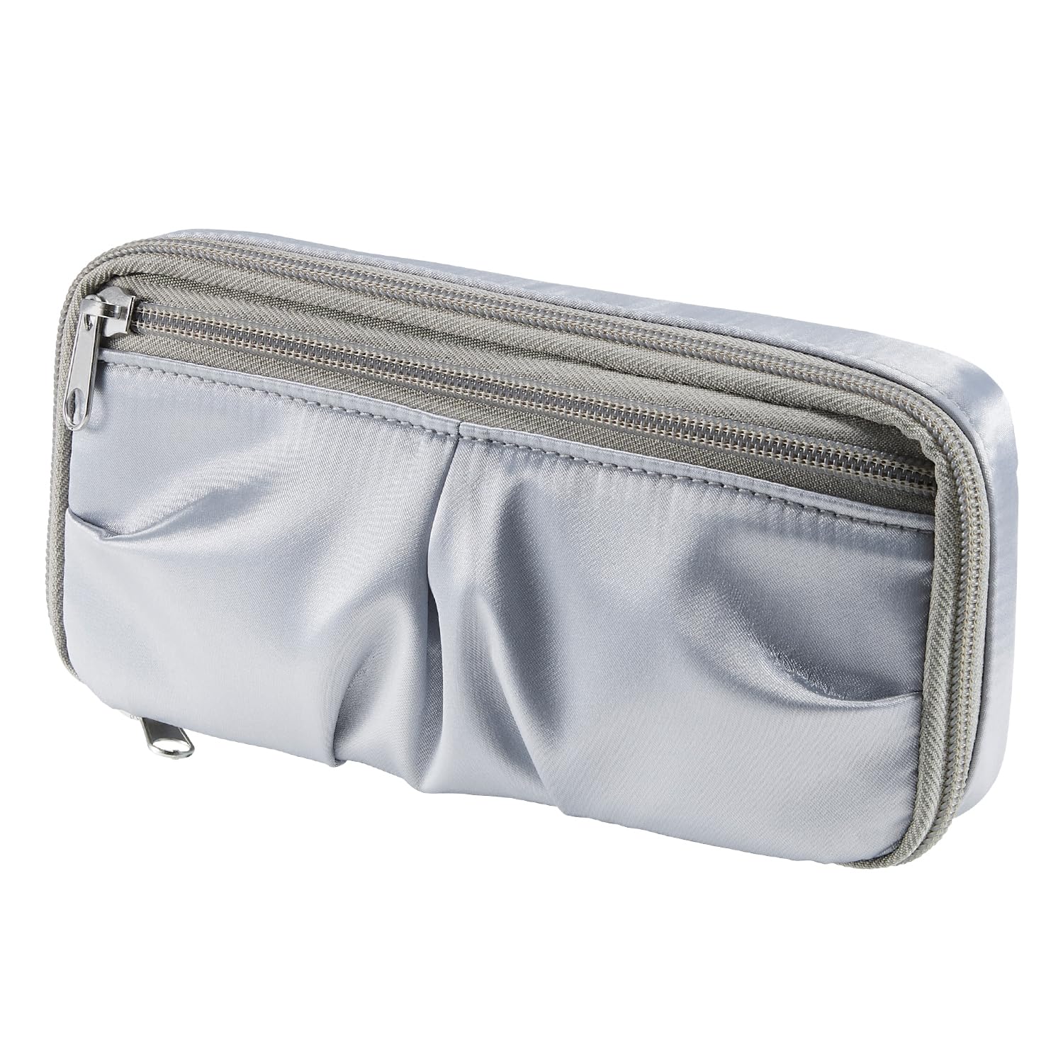 

Plus FABFAB Large Capacity Pencil Case Pouch with Round Drape Gusset, Type, Silver, FL-240CA (Product Code 98-888)