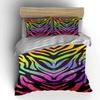 Bright Neon Zebra Stripe Bedding Set Bedding Set (1 Duvet Cover, 2 Pillowcases, Duvet Not Included)