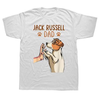 Jack Russell Terrier DAD T Shirt Men Harajuku Funny Bulldog DAD Letter Print Tshirts Unisex Classic Cartoon Graphic Cotton Tees