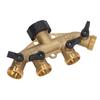 4 Way Water Splitter Brass Ball Valve Distributor for Garden Watering Agricultural Irrigation Car