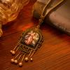 Medieval Retro Court Style Temperament Imitation Pearl Necklace Fringed Stud Earrings Replica Ethnic Style Earrings