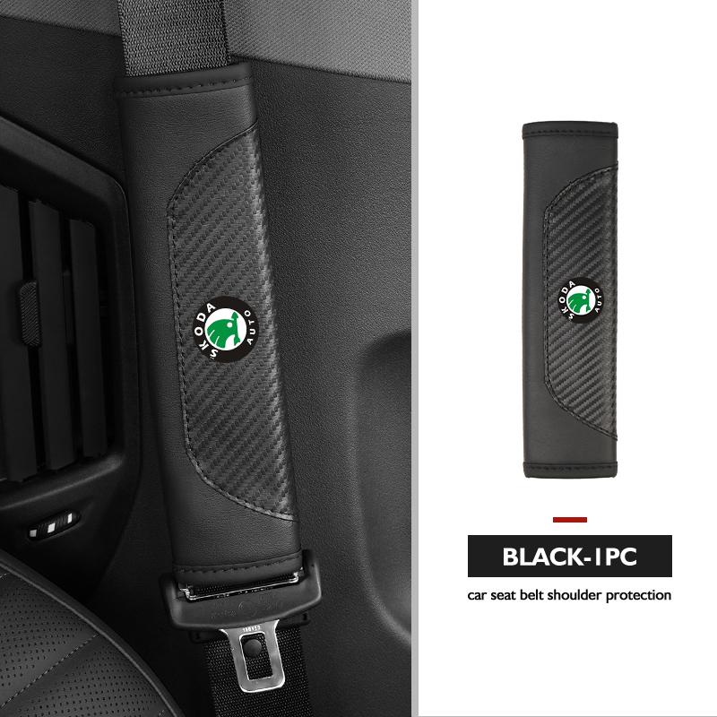 AAABS1 Seat Belt Cover Car Styling Cotton Safety Shoulder Protector Auto Accessories For Skoda Kamiq Karoq Octavia 2 3 Rapid Scala Kami