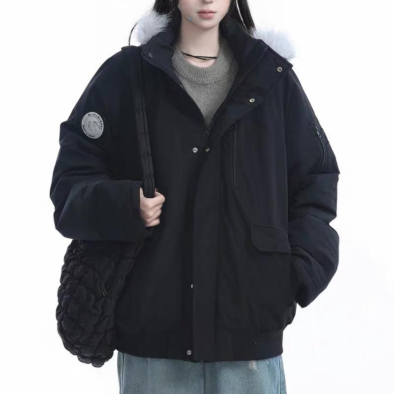 

Пуховик с хлопковой подкладкой Новый зимний модный пуховик с хлопковой подкладкой Утолщенный пуховик с хлопковой подкладкой Иностранный газовый пуховик с хлопковой подкладкой M