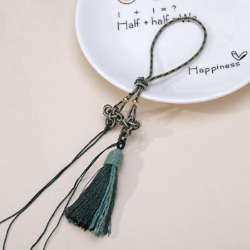 Chinese Knot Handle Rope Tibetan Tassel Pendant Accessories Diy Mobile Phone Lanyard Car Pendant Gold Bead Tassel Pendant