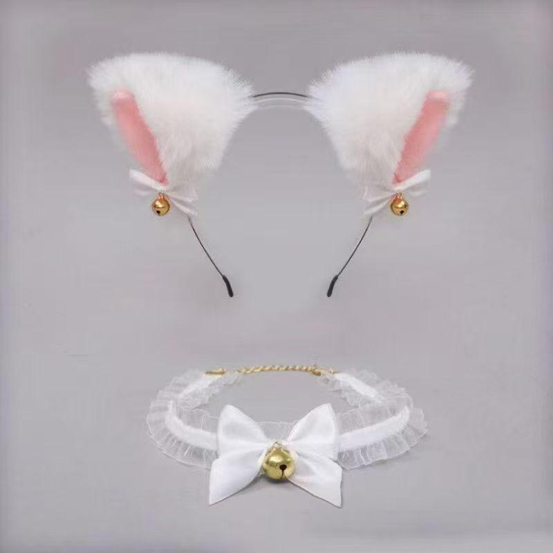 Cute Bell Choker & Cat Ear Headband Set - Cosplay Sweet Maid Atmosphere Accessories