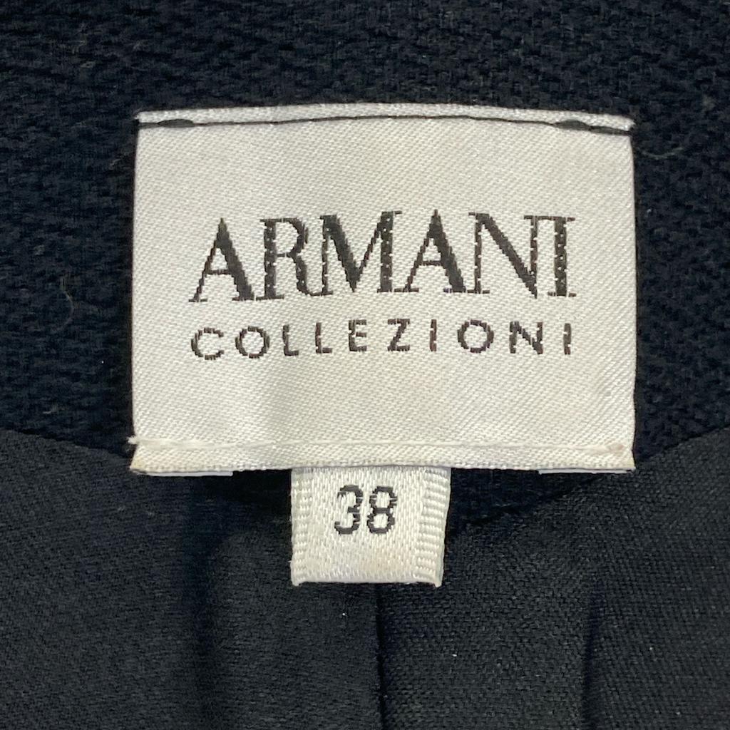 ARMANI COLLEZIONI Navy RMG07J RMCUJ V-neck collarless peplum jacket Jacket 38 NavyUsed