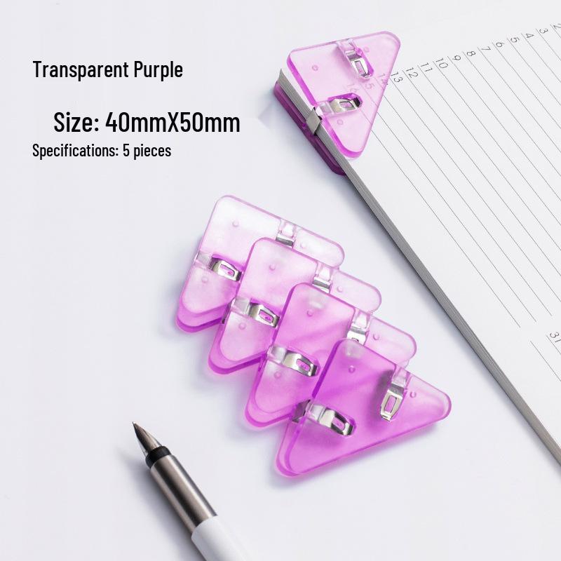 Transparent Triangle Corner Paper Clip - Office & Student Organizer