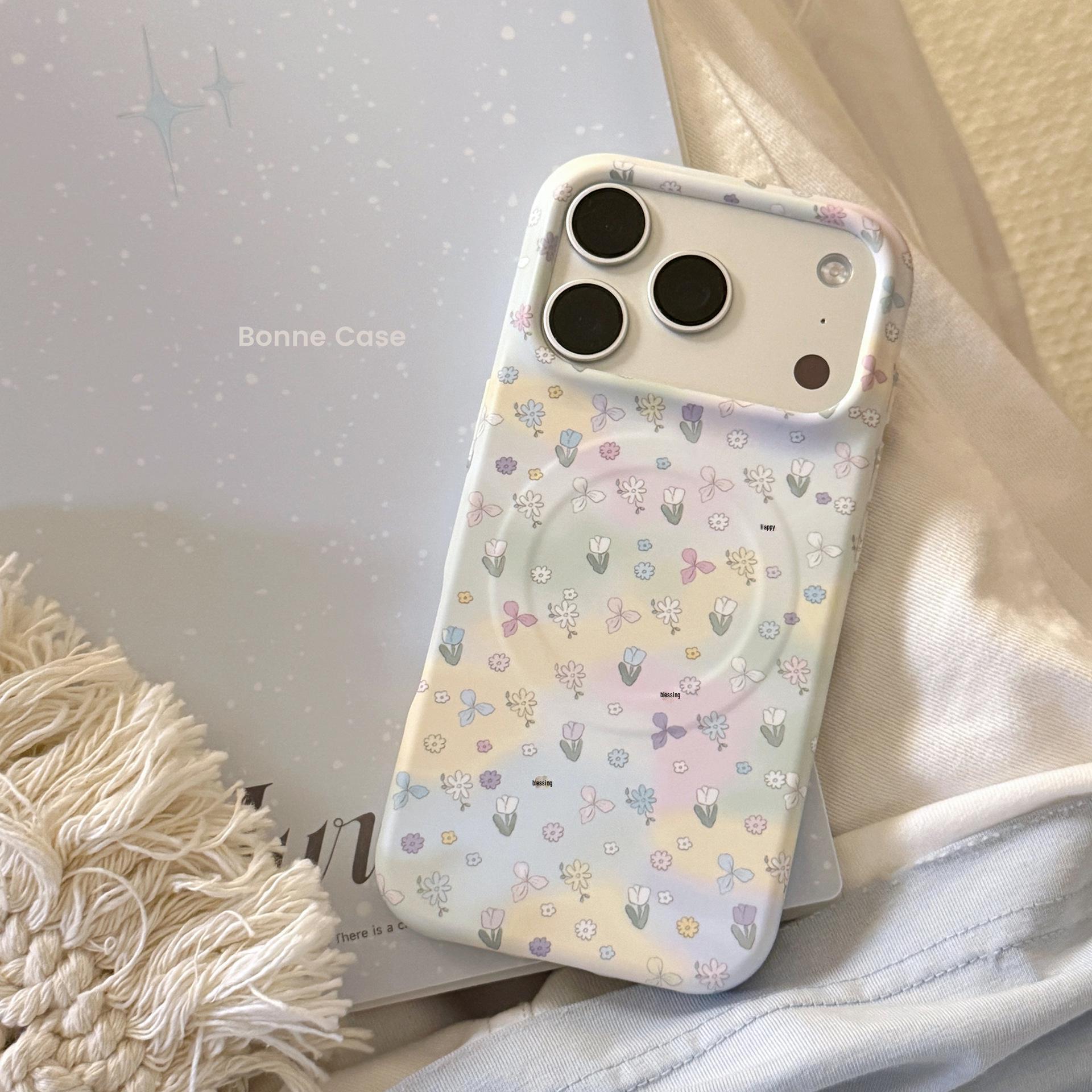

Fresh Color Magnetic Flower Halo Stand Case for iPhone 14/15/16/17 Pro Max iPhone 14