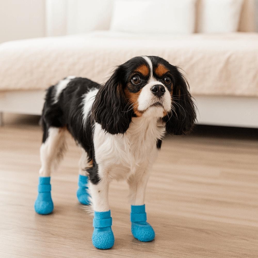 4pcs/set Adjustable Non-Slip Dog Shoes Breathable Comfortable Waterproof Dog Boots Wear-Resistant Pet Paw Protector