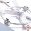 BAMOER Genuine 925 Sterling Silver Letter R Alphabet Beads Charms Fit Charm Bracelets & Bangles DIY