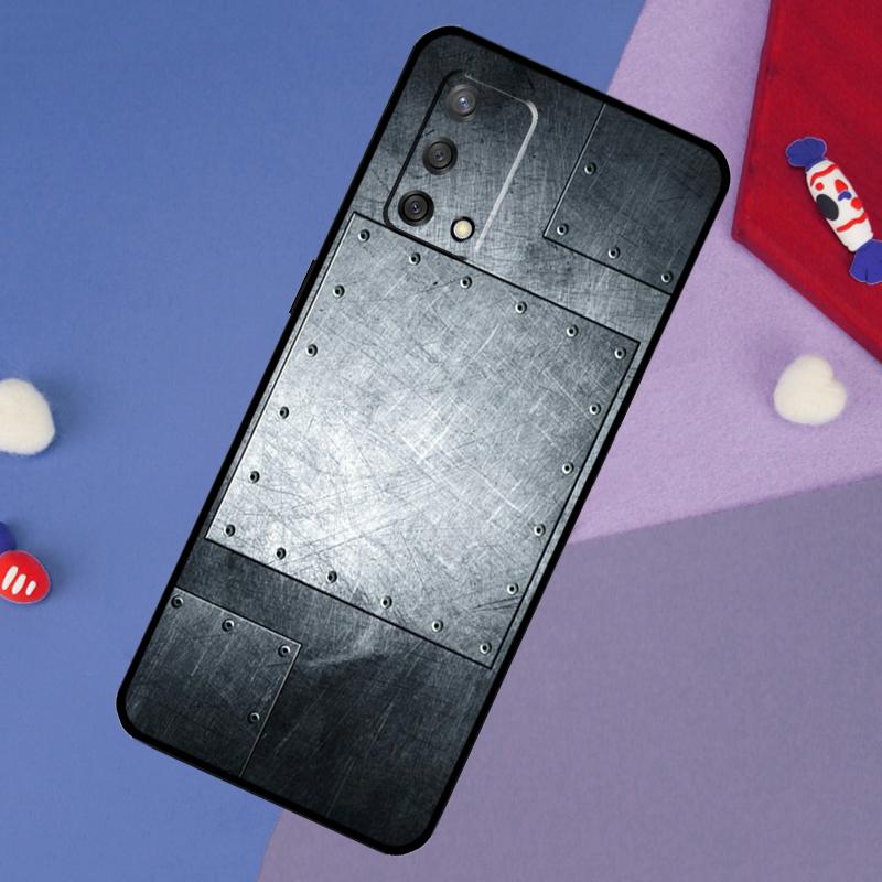 Steel Iron Metal Pattern Case For OPPO A74 A94 A54 A17 A57 A77 A18 A58 A78 A98 A15 A52 A72 A5 A9 A53S A16 A76 A96