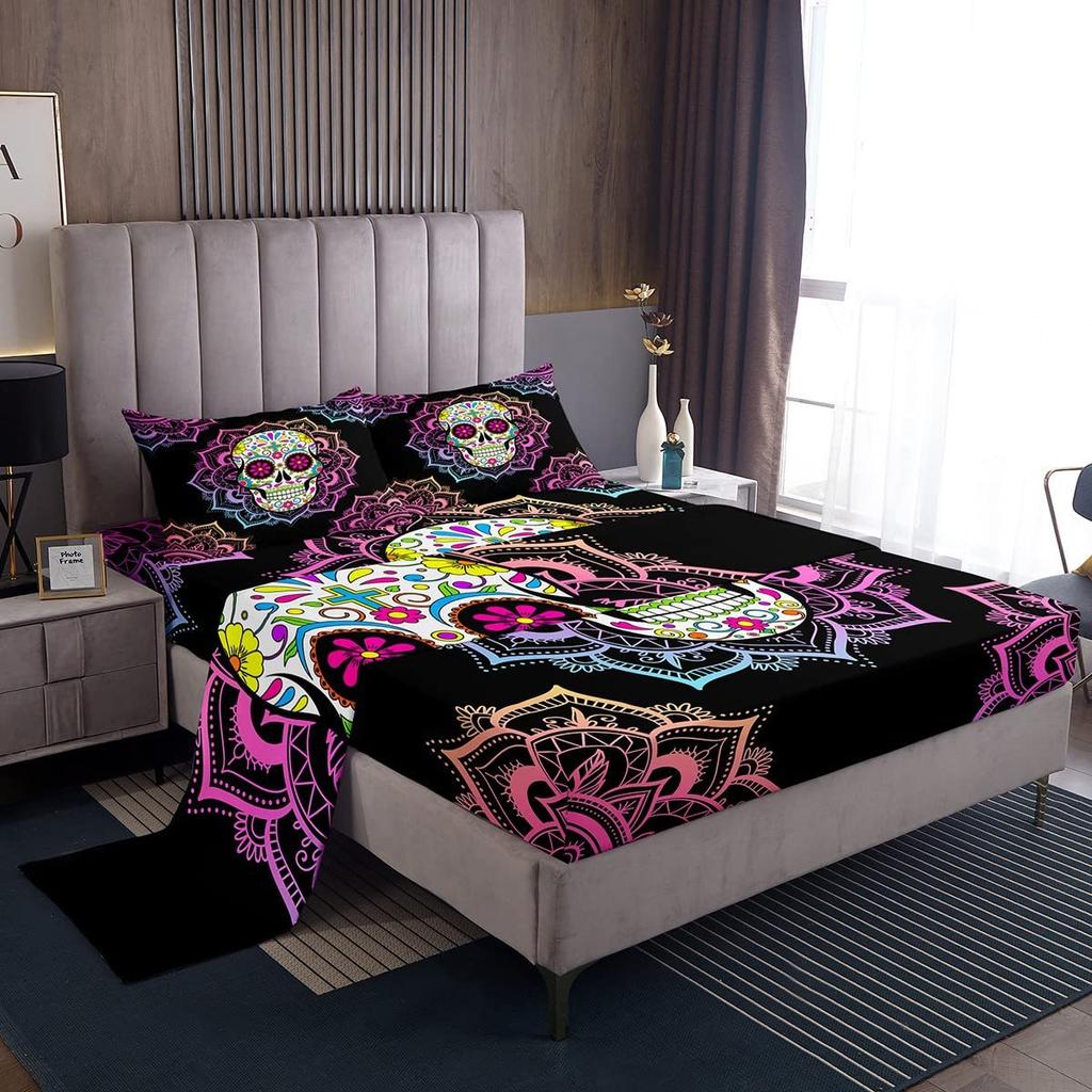 Ocean Animal Shark Pattern Bed Hat Four-Piece Bedding Set Bedroom Dormitory Bedding Decoration