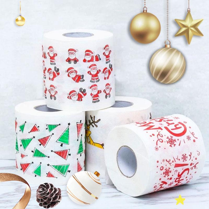 New Year Gifts Santa Claus Reindeer Christmas Toilet Paper Christmas Decorations for Home Tissue Roll