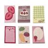 Cute Fruit Pattern Theme Design Reusable Stick Note Selves Adhesive Write Pad Removable for Journaling Office School