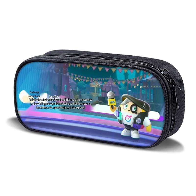 

Matte Egg Tart Party Pencil Case: Multi-Functional Stationery for Magician Girls & Students Large Capacity Three-Layer Canvas Pencil Case