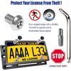 Aootf Front License Plate Bracket- Universal Bumper Mounting Kit, Car Tag Holder Adapter & Black Aluminum Plate Cover, Anti-Theft Lock Screw Bolt