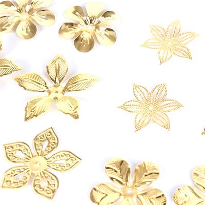 50Pcs/Set Vintage Metal Flower Filigree Slice Charms Jewelry Diy Craft Findings