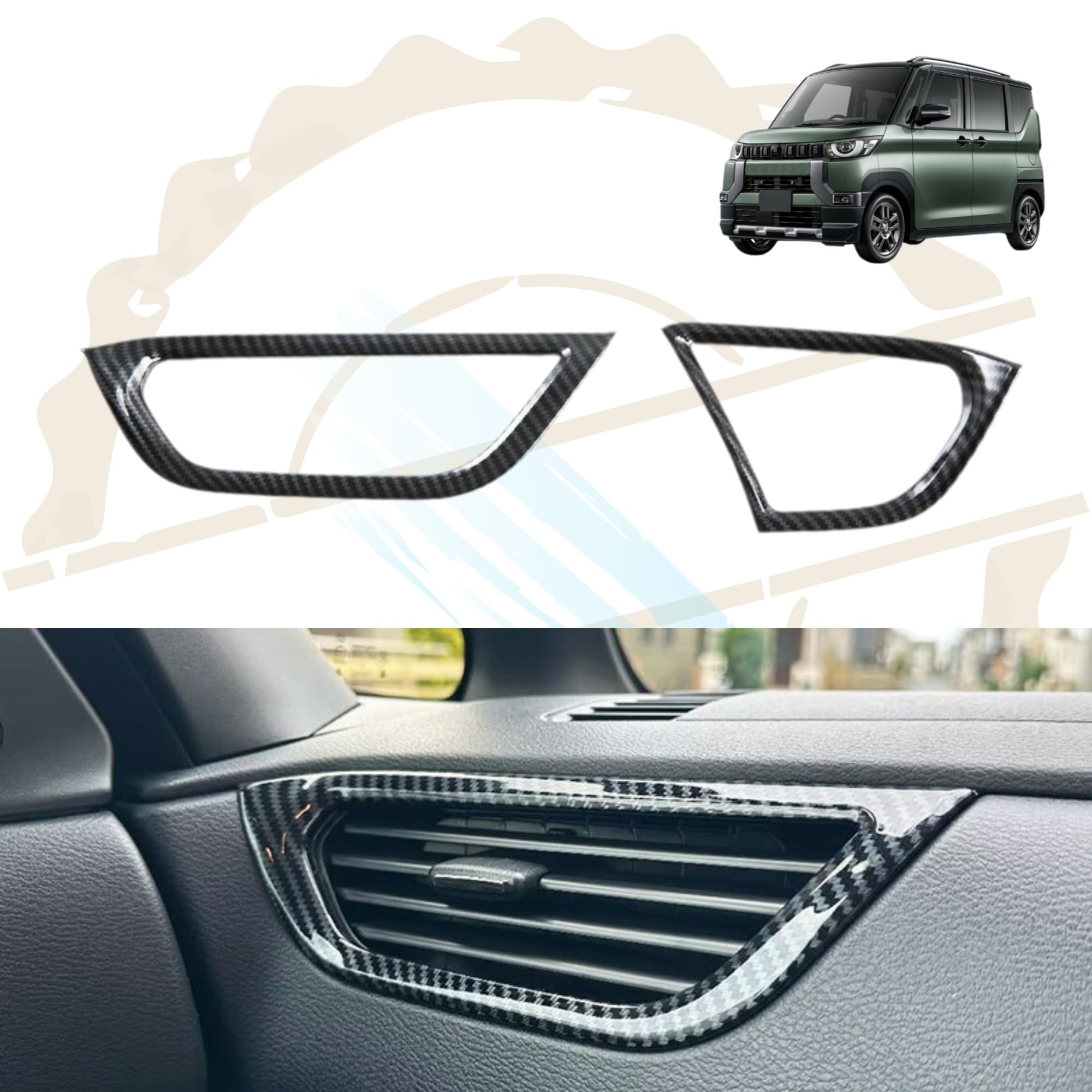 

DodoxDIY Compatible New Delica Mini Custom Parts Accessories Console Panel Side Vent Panel 30 ABS