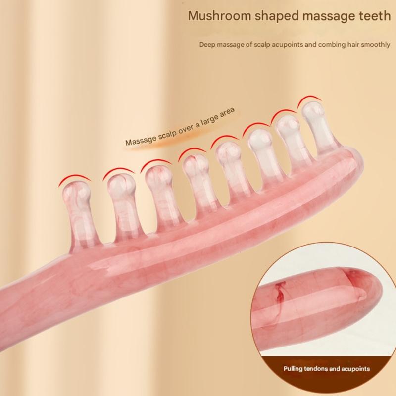Portable Scalp Massage Comb Relieves Tension In Head Shoulders Wax Resin Headache Relief Brush