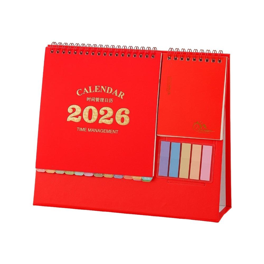 Standing 2026 Desktop Desk Calendar Thick Paper Time Management Writeable Calendar Foldable Memo Function Desktop Paper Calendar