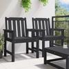 Garden Dining Chair Set 2 pcs Black 65.5 x 59 x 88 cm HDPE