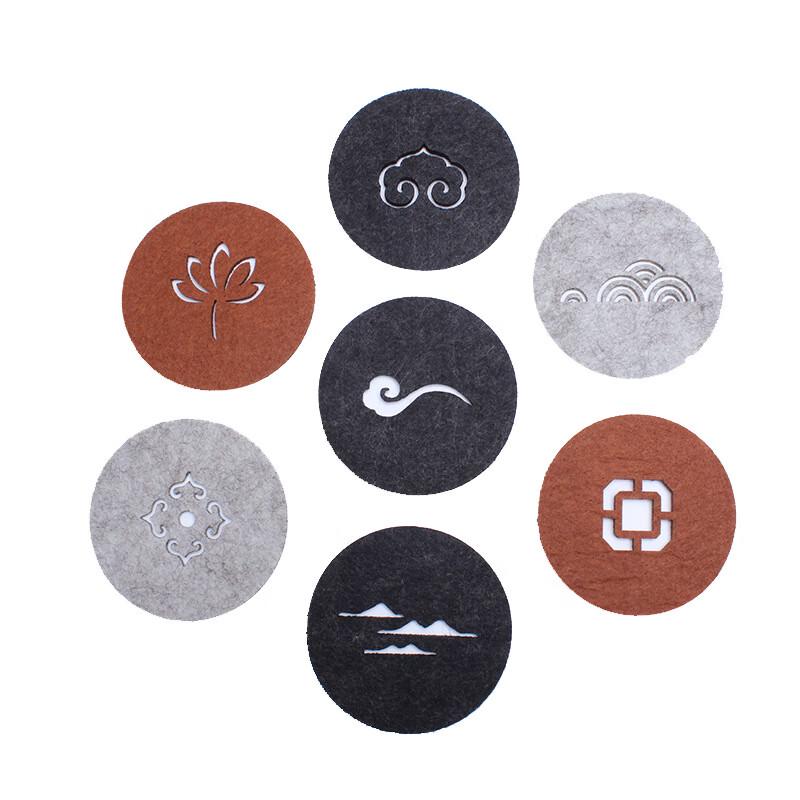 Pabei 9cm Round Hollow Felt Drink Coaster