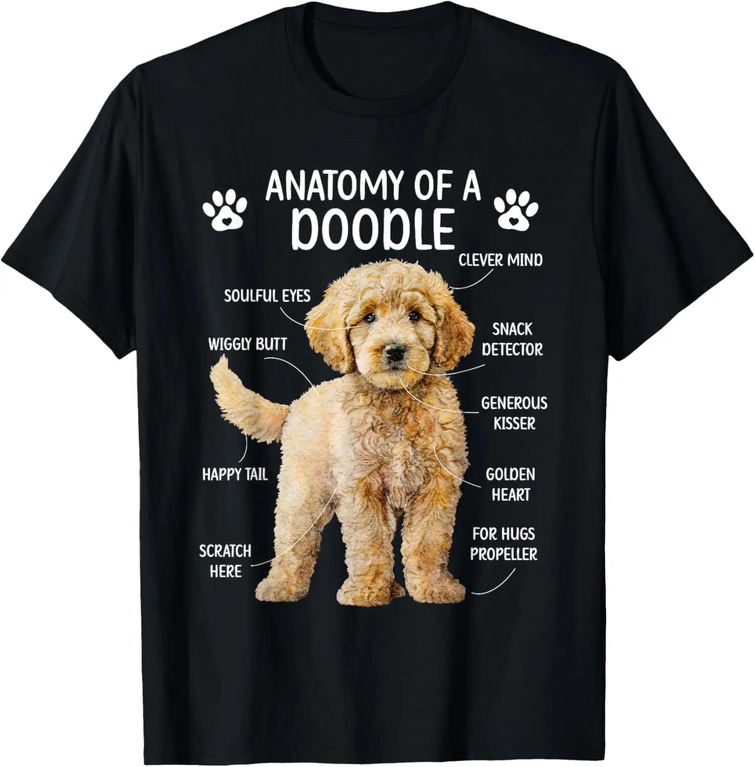 Anatomy Of A Doodle Dog Owner Goldendoodle Mom Funny Graphic Tee Casual Cotton Short Sleeve T-Shirt S
