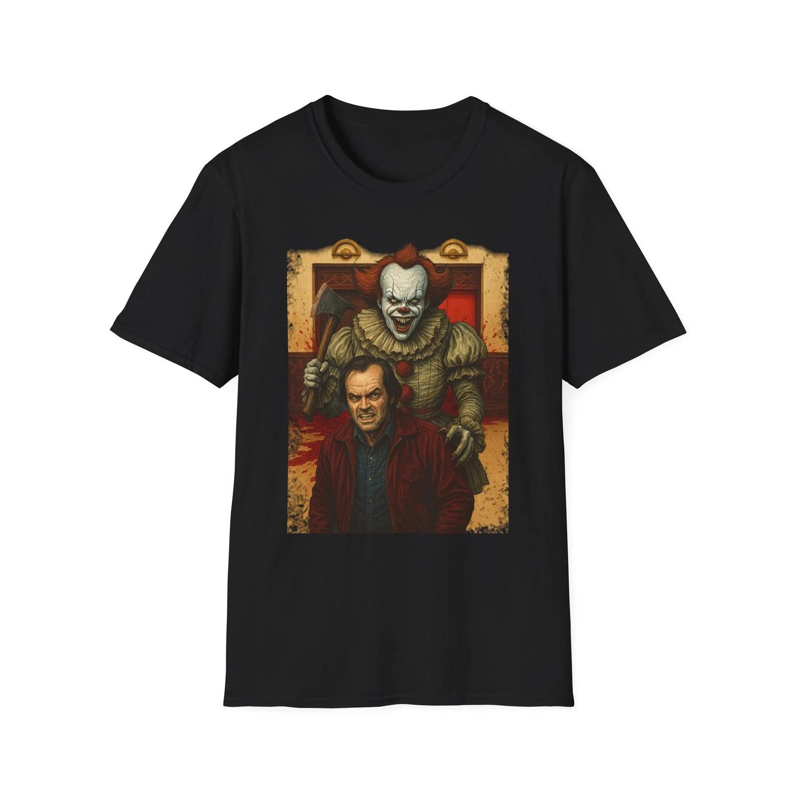 Horror Movie Mashup Jack torrance and pennywise T-Shirt, XS