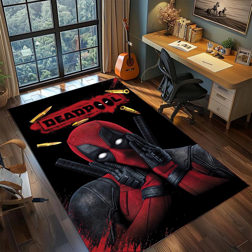 Deadpool: Anti-Hero Cool Rug Carpet Large Area Rug Non Slip Washable Floor Mat Gamer Room Bedroom Home Decor