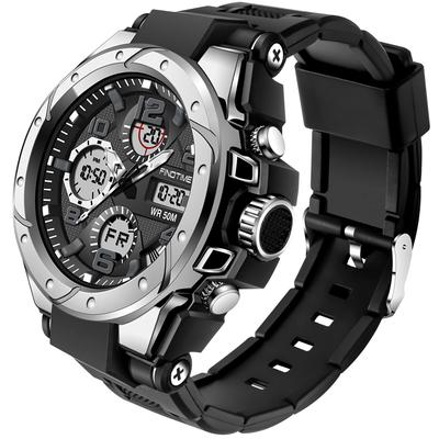 Findtime Digital Watch for Men, Digital-Analog, Wristwatch, Waterproof, Military Watch, Stopwatch, Sports, Dual Time, Stylish, Alarm, LED, Alarm