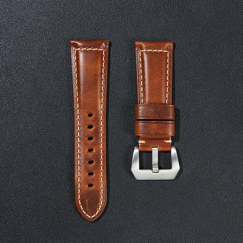 

20mm Genuine Cow Leather Watch Band Vintage Replacement Watch Strap A