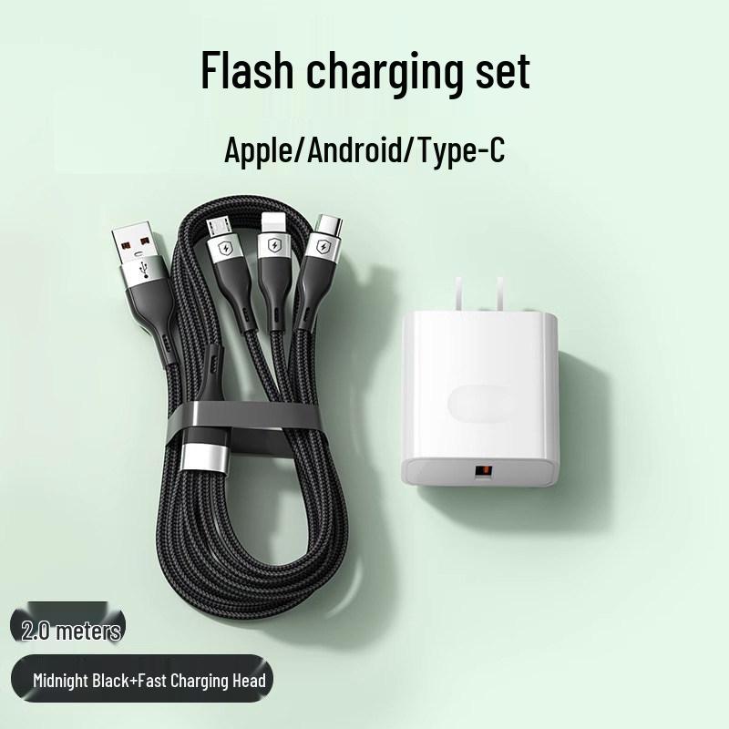 Fast Charging 3-in-1 Universal Multi-Head Phone Charger Cable