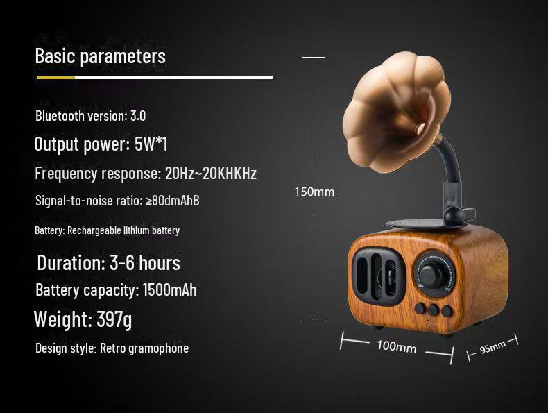 Retro Morning Glory Bluetooth Speaker: Vintage-Style, Portable & Creative Small Speaker