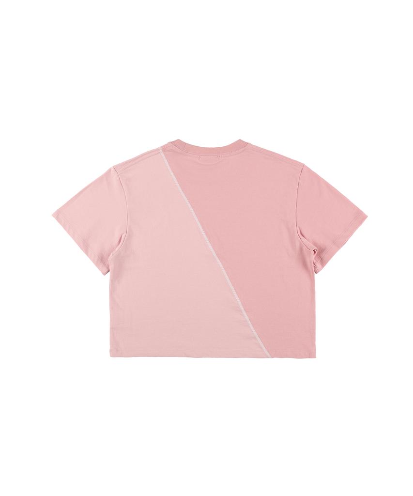 EPISODE UNTITLED Asymmetrical Graphic Crop Top Pink