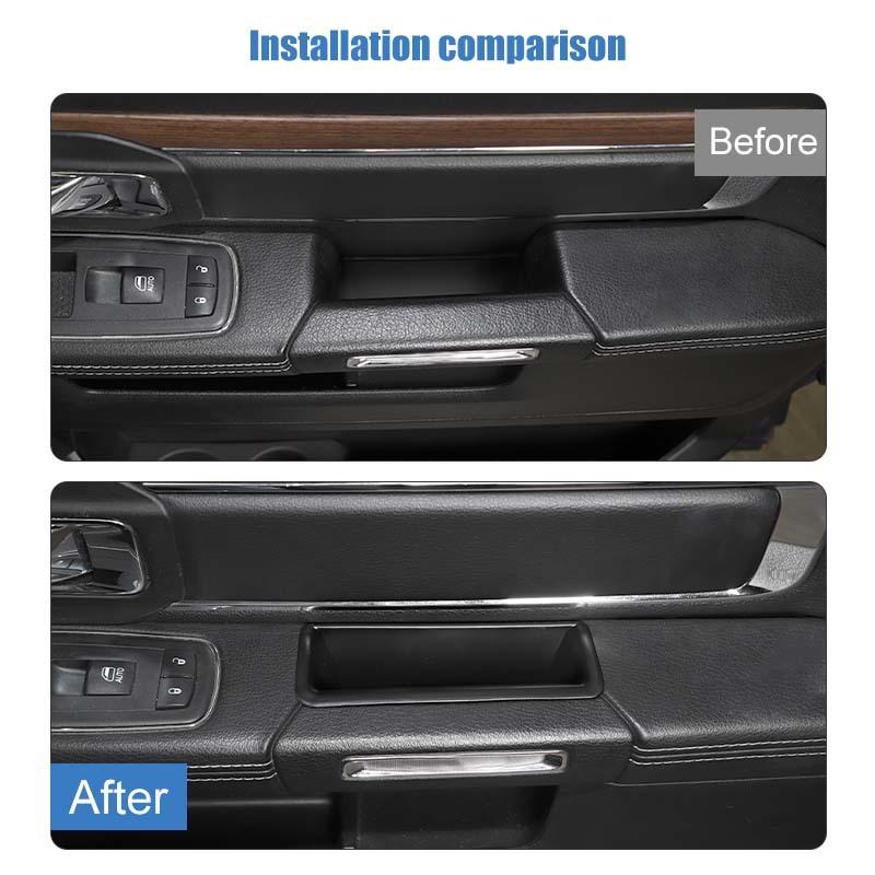 Front Door Inner Armrest Storage Box Organizer Container For Dodge RAM 2010-2017 Stowing Tidying Accessories