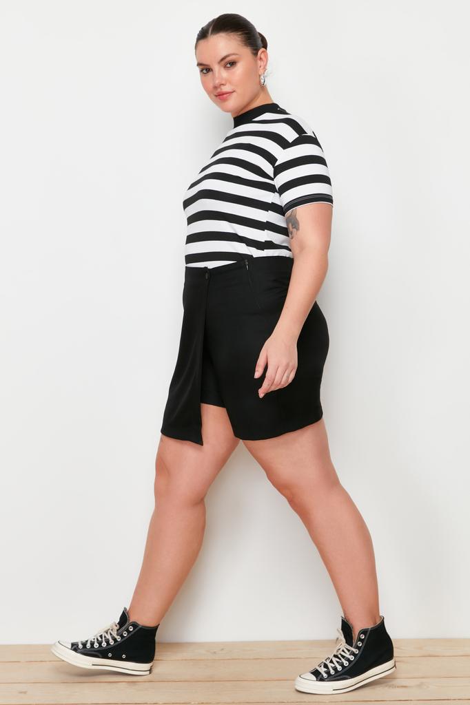 Damă Stil Plus Size Fusta Claret Roșu Uni Pantaloni Scurt Fustă Finike Woven Plus Size